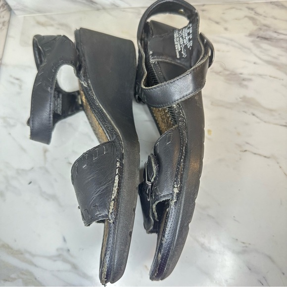 Vintage Hush Puppies Wedge Sandals - Black - Size 8 - Picture 9 of 9